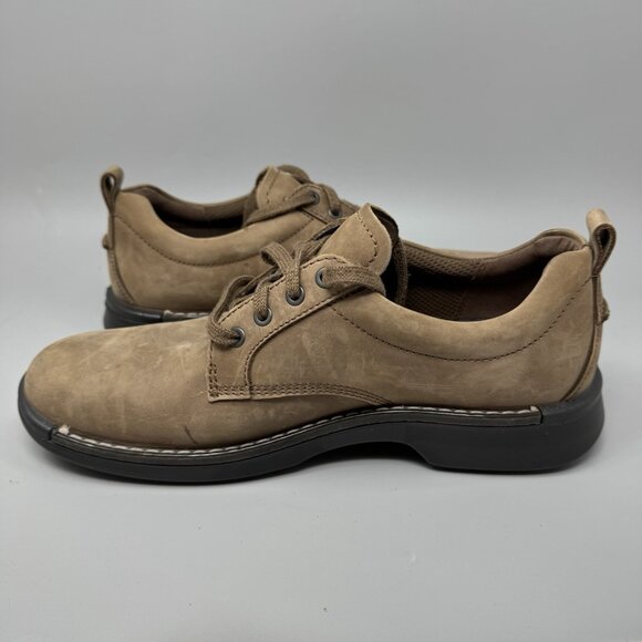 ECCO Fusion Plain Toe Oxfords Nubuck Leather  Brown  Mens Size 11 - Picture 2 of 9